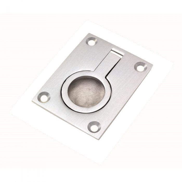 Flush Ring Pull (38mm x 50mm OR 49mm x 63mm), Satin Chrome