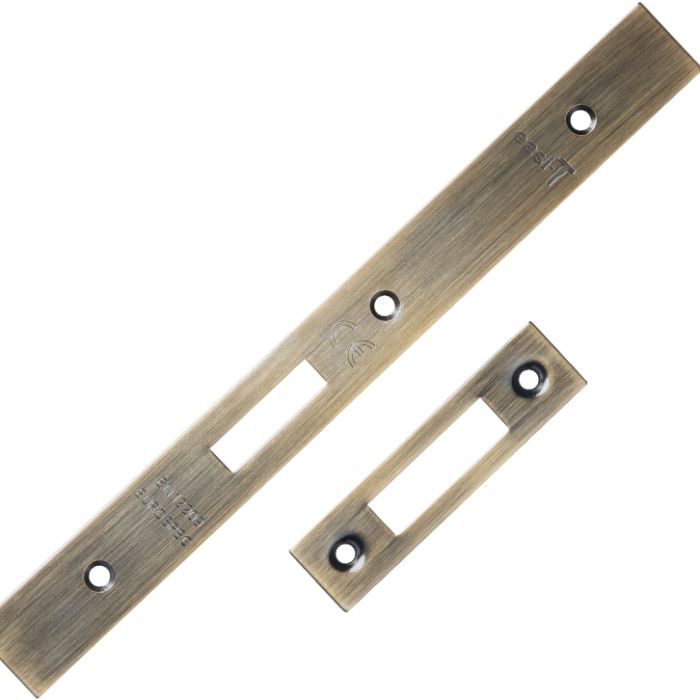 Eurospec Forend & Strike Pack For DLS DIN Euro Deadlock, Antique Brass