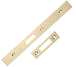 Eurospec Forend & Strike Pack For DLS DIN Euro Deadlock, Satin Brass
