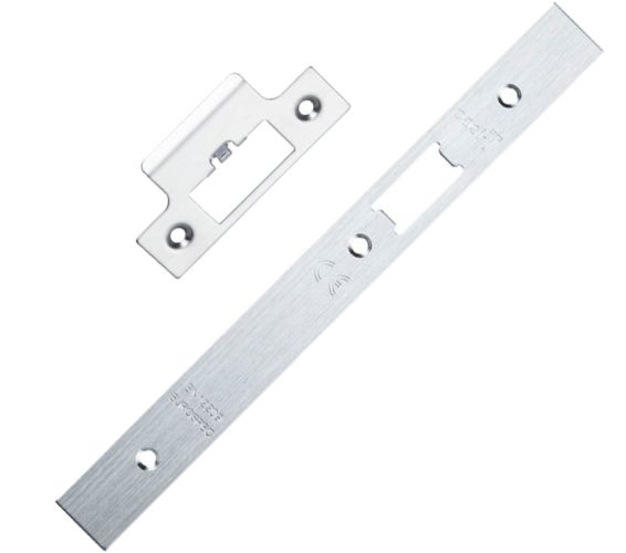 Eurospec Forend & Strike Pack For DLS DIN Latch, Satin Stainless Steel