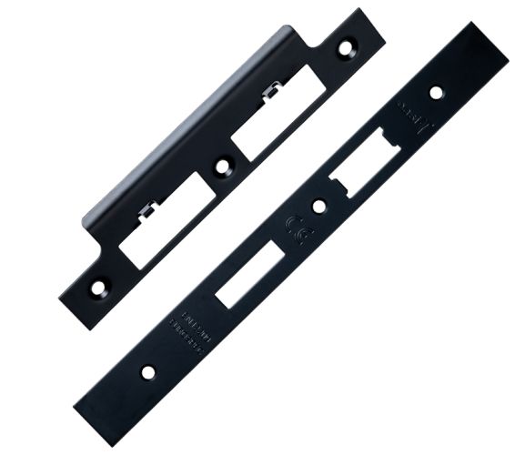 Eurospec Forend & Strike Pack For DLS DIN Euro Sash/Bathroom Lock, Matt Black