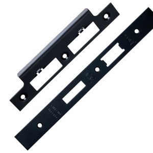 Eurospec Forend & Strike Pack For DLS DIN Euro Sash/Bathroom Lock, Matt Black