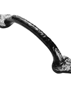 Fingertip Hammered Fleur De Lys Cabinet Pull Handle (100mm C/C), Black Antique