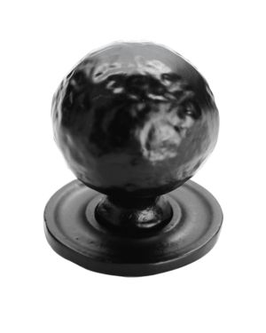 Fingertip Hammered Pattern Cupboard Knob, Black Antique