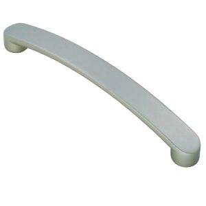 Fingertip Radiused End Flat Bow Cabinet Pull Handle (128mm OR 160mm C/C), Satin Nickel