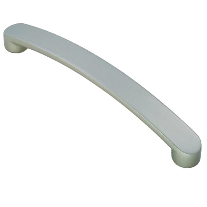 Fingertip Radiused End Flat Bow Cabinet Pull Handle (128mm OR 160mm C/C), Satin Nickel