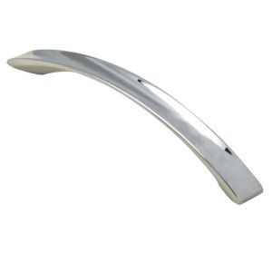Fingertip Concave Bow Cupboard Pull Handle (128mm OR 162mm C/C), Polished Chrome