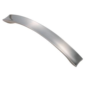 Fingertip Concave Bow Cupboard Pull Handle (128mm OR 162mm C/C), Satin Nickel