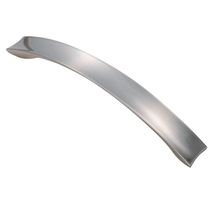 Fingertip Concave Bow Cupboard Pull Handle (128mm OR 162mm C/C), Satin Nickel