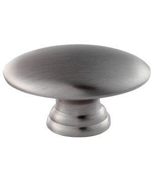 Fingertip Oval Cupboard Knob, Satin Nickel
