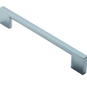 Fingertip Slim D Cabinet Pull Handles (128mm, 160mm, 192mm OR 256mm C/C), Polished Chrome