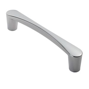 Fingertip Venturi D Cabinet Pull Handles (128mm OR 160mm c/c), Polished Chrome