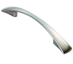 Carlisle Brass Fingertip Waisted Flat Bow Cabinet Pull Handles - Satin Nickel