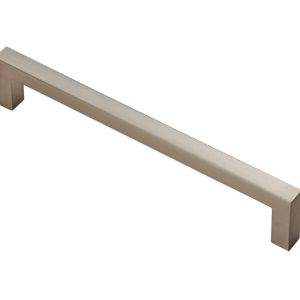 Fingertip Block Cabinet Pull Handles (160mm OR 320mm C/C), Satin Nickel