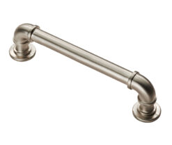 Fingertip Pipe Cabinet Pull Handles (128mm OR 320mm C/C), Satin Nickel