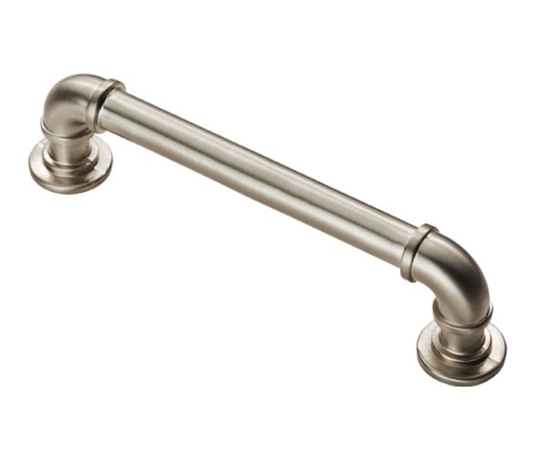 Fingertip Pipe Cabinet Pull Handles (128mm OR 320mm C/C), Satin Nickel