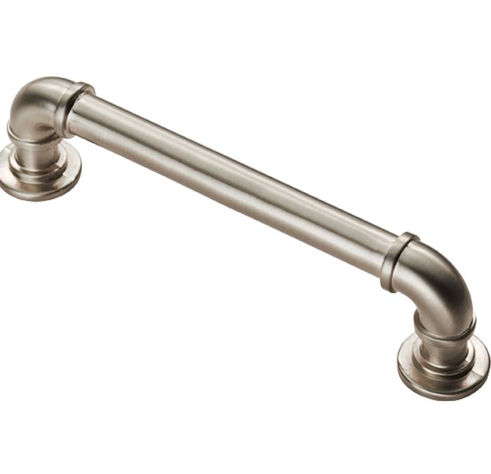 Fingertip Pipe Cabinet Pull Handles (128mm OR 320mm C/C), Satin Nickel