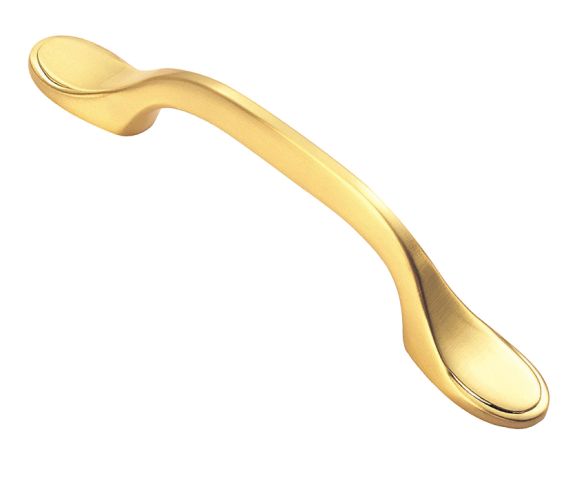Fingertip Shaker Style Cabinet Pull Handle (76mm C/C), Satin Brass