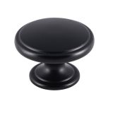 Carlisle Brass Fingertip Oxford Cupboard Knob - Matt Black