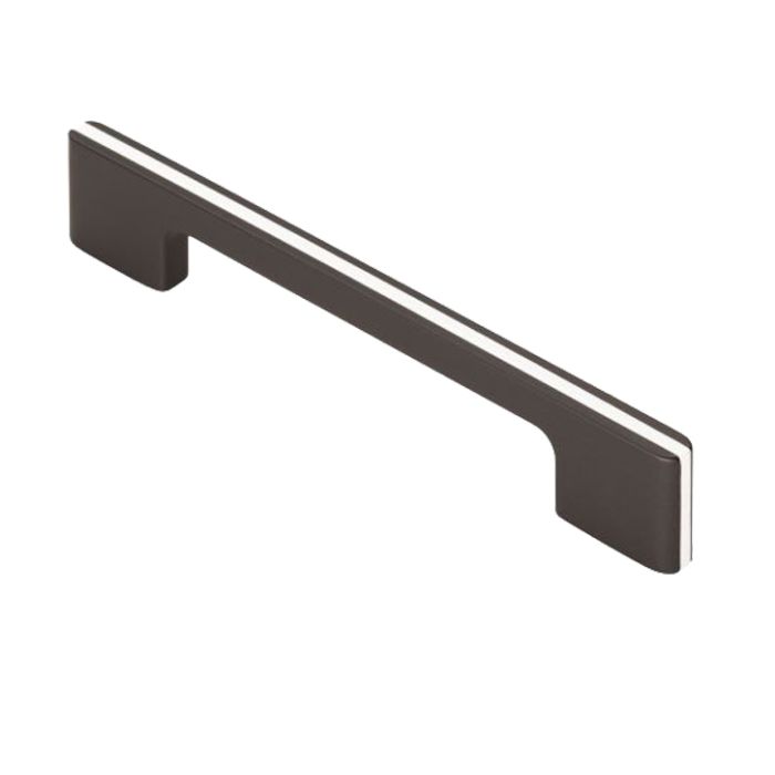 Fingertip Harris Cupboard Pull Handle (128mm, 160mm Or 192mm), Black With White Inlay