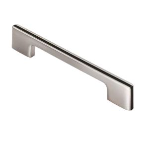 Fingertip Harris Cupboard Pull Handle (128mm, 160mm Or 192mm), Satin Chrome With Black Inlay