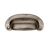 Fingertip Oval Plate Cup Handle (86mm C/C), Pewter