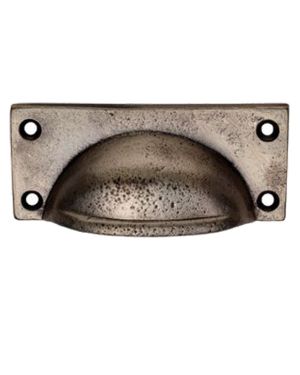 Fingertip Square Plate Cup Handle (79mm x 25mm C/C), Pewter