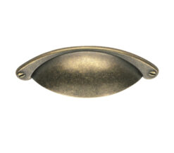 Traditional Cupboard Cup Pull Handle (64mm C/C), Antique Brass