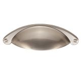 Traditional Cupboard Cup Pull Handle (64mm C/C), Satin Nickel