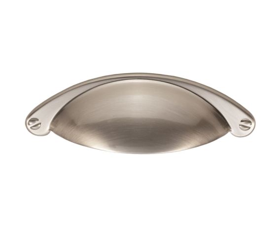 Traditional Cupboard Cup Pull Handle (64mm C/C), Satin Nickel