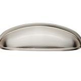 Modern Shaker Cupboard Cup Pull Handle (96mm C/C), Satin Nickel