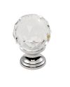 Carlisle Brass Fingertip Crystal Clear Faceted Cupboard Knob – Polished Chrome