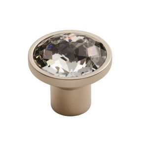 Fingertip Round Crystal Cupboard Knob (34mm Diameter), Satin Nickel