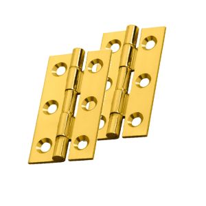 Fingertip Cabinet Hinges (50mm x 28mm OR 64mm x 35mm), Polished Brass (sold in pairs)