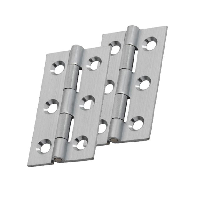 Fingertip Cabinet Hinges (50mm x 28mm OR 64mm x 35mm), Satin Chrome (sold in pairs)