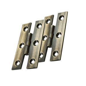 Fingertip H Pattern Hinges (64mm x 35mm), Antique Brass (sold in pairs)