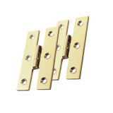 Carlisle Brass Fingertip H Pattern Hinges - 64mm x 35mm - Polished Brass (sold in pairs)