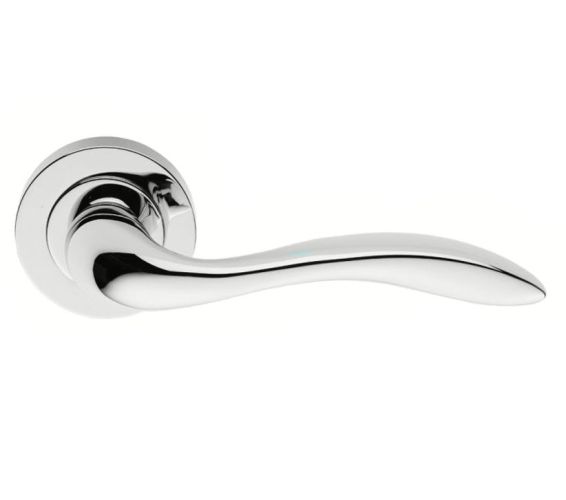 Manital Giava Door Handles On Round Rose, Polished Chrome (sold in pairs)