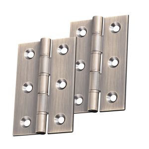 3 Or 4 Inch Double Washered Hinges, Antique Brass  (sold in pairs)