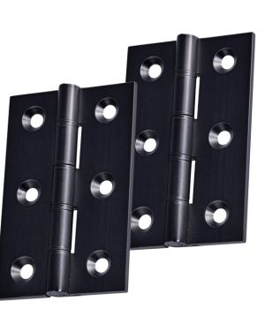 3 Inch Double Washered Hinges, Matt Black  (sold in pairs)