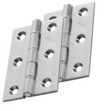 4 Inch Double Washered Hinges, Satin Chrome  (sold in pairs)
