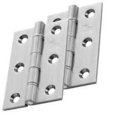 4 Inch Double Washered Hinges, Satin Chrome  (sold in pairs)