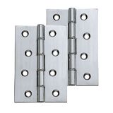4 Inch Double Washered Hinges, Polished Chrome  (sold in pairs)