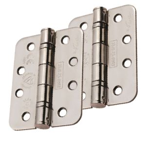 Eurospec Enduro 4 Inch Grade 13 Stainless Steel CE Ball Bearing Radius Hinges, (Various Finishes)  (sold in pairs)