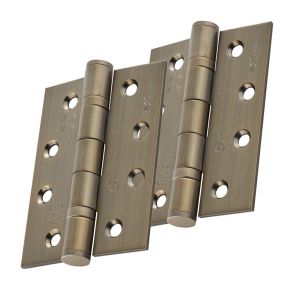 Eurospec 4 Inch Grade 13 Plain Ball Bearing Hinges, Antique Brass  (sold in pairs)