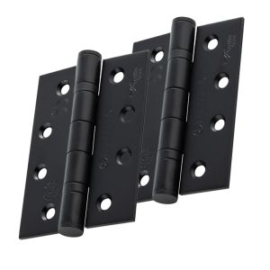 Eurospec 4 Inch Grade 13 Plain Ball Bearing Hinges, Matt Black  (sold in pairs)
