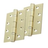 Eurospec 4 Inch Grade 13 Plain Ball Bearing Hinges, Satin Brass  (sold in pairs)