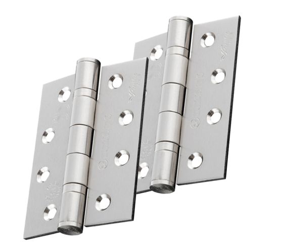Eurospec 4 Inch Grade 13 Plain Ball Bearing Hinges, Satin Nickel  (sold in pairs)