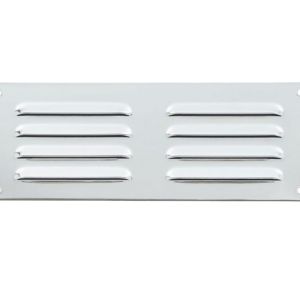 Hooded Louvre Brass Vent, Polished Chrome