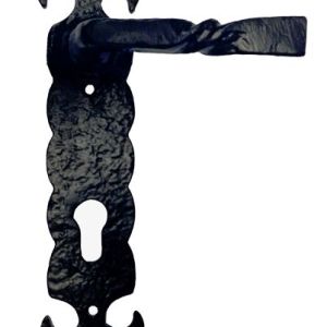 Ludlow Foundries Fleur De Lys Levers, Black Antique Door Handles (Unsprung) (sold in pairs)